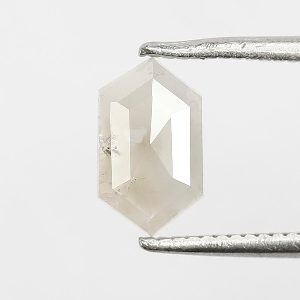 0.98 CT Elongated hexagon Shape Salt and Pepper Diamond Misty White Color Loose Natural Diamond For Wedding Ring