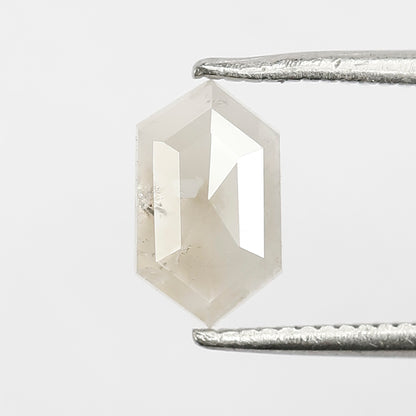 0.98 CT Elongated hexagon Shape Salt and Pepper Diamond Misty White Color Loose Natural Diamond For Wedding Ring