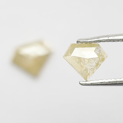 0.85 Ct Pentagon Diamond Pair | Natural Yellowish Rustic Conflict Free Loose Diamonds