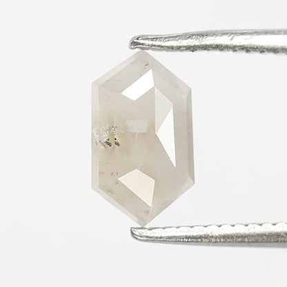 0.98 CT Elongated hexagon Shape Salt and Pepper Diamond Misty White Color Loose Natural Diamond For Wedding Ring