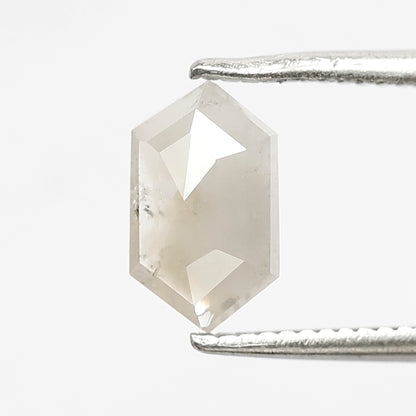 0.98 CT Elongated hexagon Shape Salt and Pepper Diamond Misty White Color Loose Natural Diamond For Wedding Ring