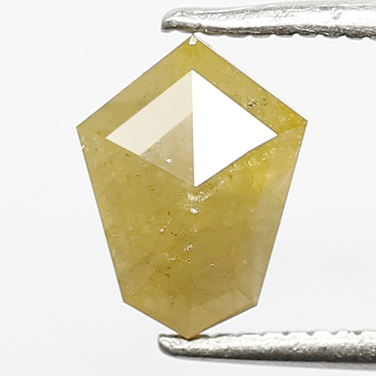 1.25 Ct Rustic Shield Cut Diamond | 8.1 mm Natural Yellow Loose Diamond for Jewelry Making
