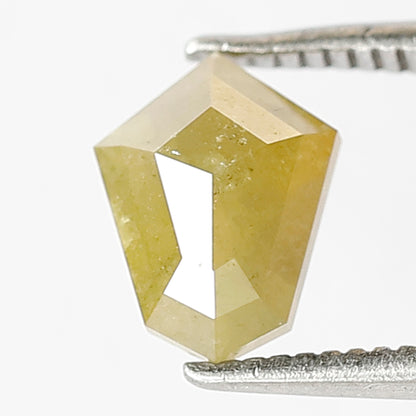 1.25 Ct Rustic Shield Cut Diamond | 8.1 mm Natural Yellow Loose Diamond for Jewelry Making