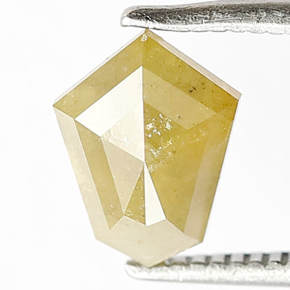 1.25 Ct Rustic Shield Cut Diamond | 8.1 mm Natural Yellow Loose Diamond for Jewelry Making