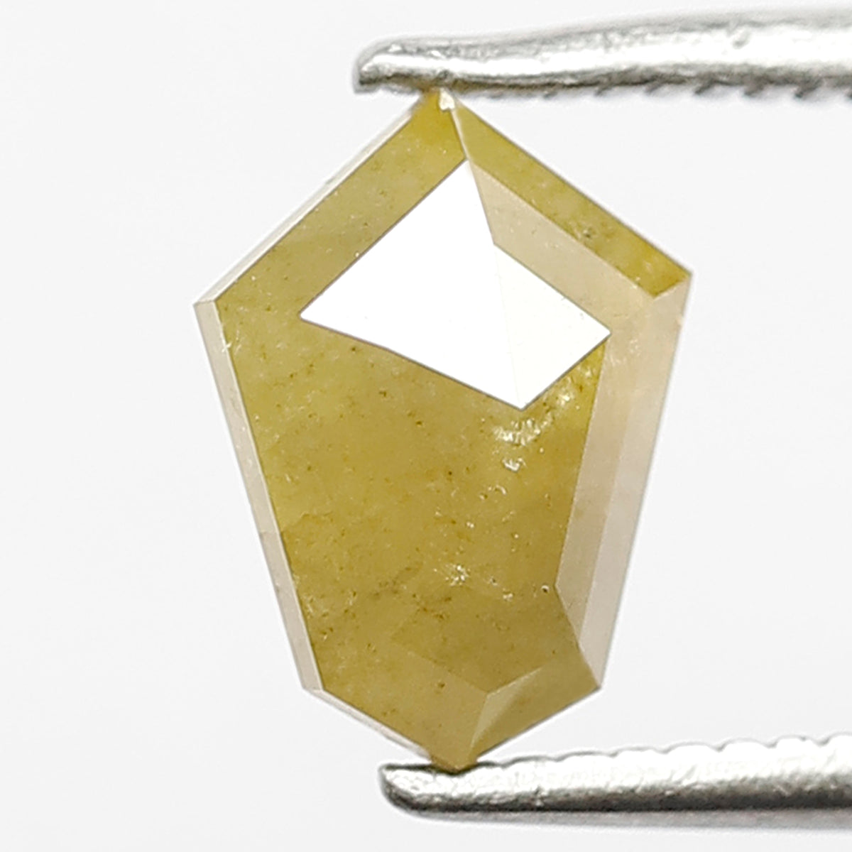 1.25 Ct Rustic Shield Cut Diamond | 8.1 mm Natural Yellow Loose Diamond for Jewelry Making