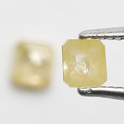 Natural 0.48 CT Emerald Pair Diamonds, 3.70 MM Loose Yellowish Rustic Diamonds For Earrings