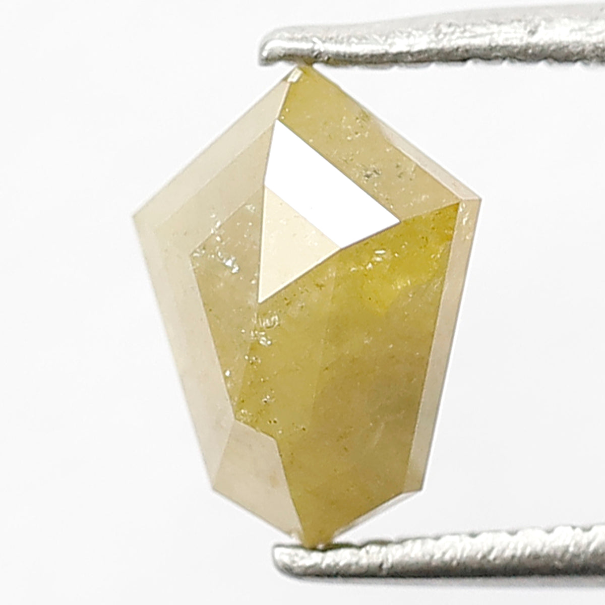 1.25 Ct Rustic Shield Cut Diamond | 8.1 mm Natural Yellow Loose Diamond for Jewelry Making