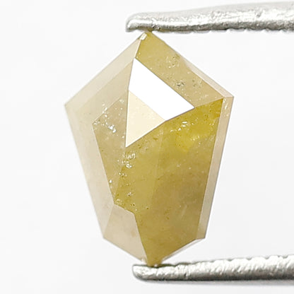 1.25 Ct Rustic Shield Cut Diamond | 8.1 mm Natural Yellow Loose Diamond for Jewelry Making
