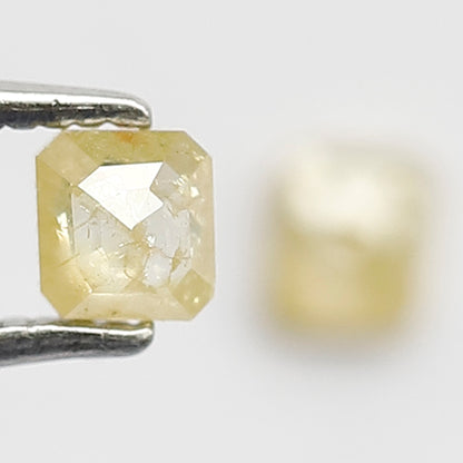Natural 0.48 CT Emerald Pair Diamonds, 3.70 MM Loose Yellowish Rustic Diamonds For Earrings