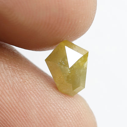 1.25 Ct Rustic Shield Cut Diamond | 8.1 mm Natural Yellow Loose Diamond for Jewelry Making
