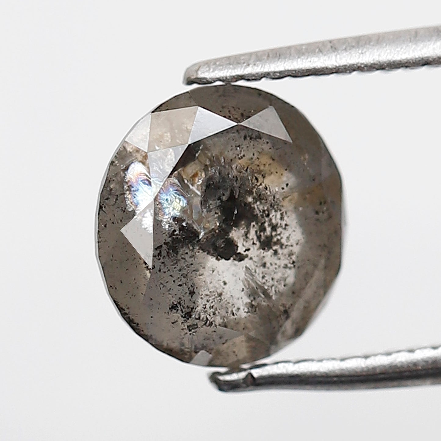 1.99 CT 7.80 MM Oval Shape Salt and Pepper Diamond Natural Loose Grey Black Color Diamond