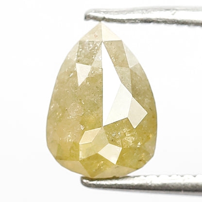 Natural Pear Shape 1.36 CT Loose Rustic Diamond, 8.2 MM Greenish color Earth Mined Diamond