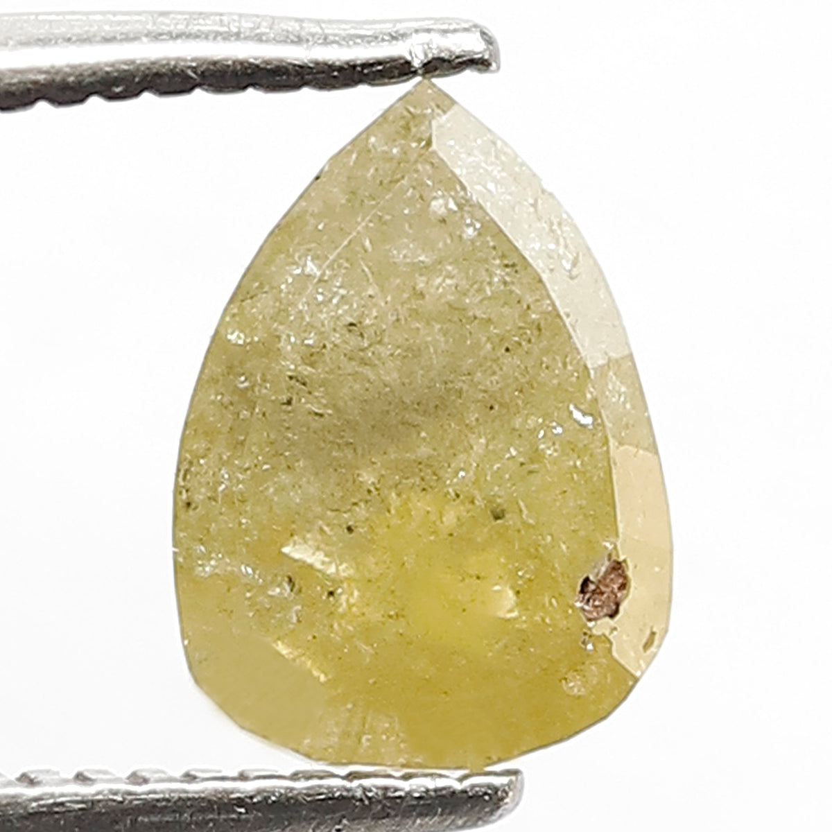 Natural Pear Shape 1.36 CT Loose Rustic Diamond, 8.2 MM Greenish color Earth Mined Diamond