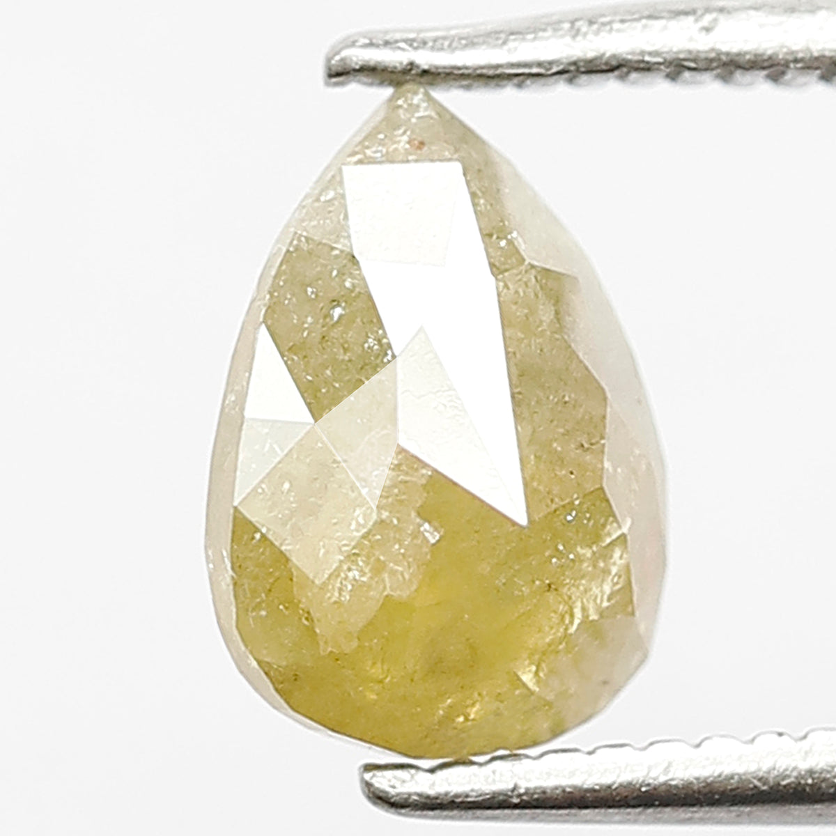 Natural Pear Shape 1.36 CT Loose Rustic Diamond, 8.2 MM Greenish color Earth Mined Diamond