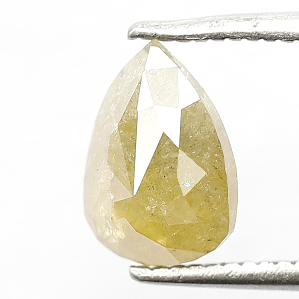 Natural Pear Shape 1.36 CT Loose Rustic Diamond, 8.2 MM Greenish color Earth Mined Diamond