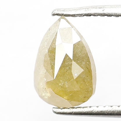 Natural Pear Shape 1.36 CT Loose Rustic Diamond, 8.2 MM Greenish color Earth Mined Diamond