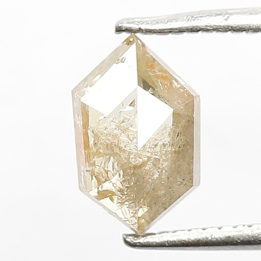 1.07 Ct Rustic Hexagon Diamond | Natural Yellowish Conflict Free Loose Diamond for Custom Pendant