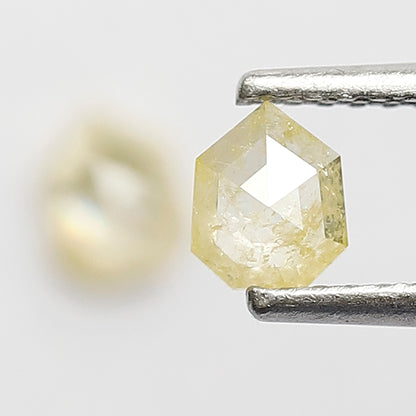 0.49 Ct Geometric Cut Diamond Pair | Natural Yellowish Rustic Loose Diamonds For Pendant and Ring