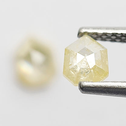 0.49 Ct Geometric Cut Diamond Pair | Natural Yellowish Rustic Loose Diamonds For Pendant and Ring