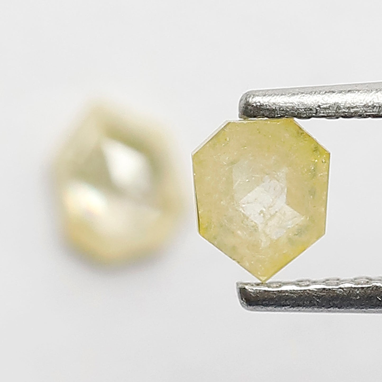 0.49 Ct Geometric Cut Diamond Pair | Natural Yellowish Rustic Loose Diamonds For Pendant and Ring