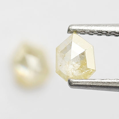 0.49 Ct Geometric Cut Diamond Pair | Natural Yellowish Rustic Loose Diamonds For Pendant and Ring