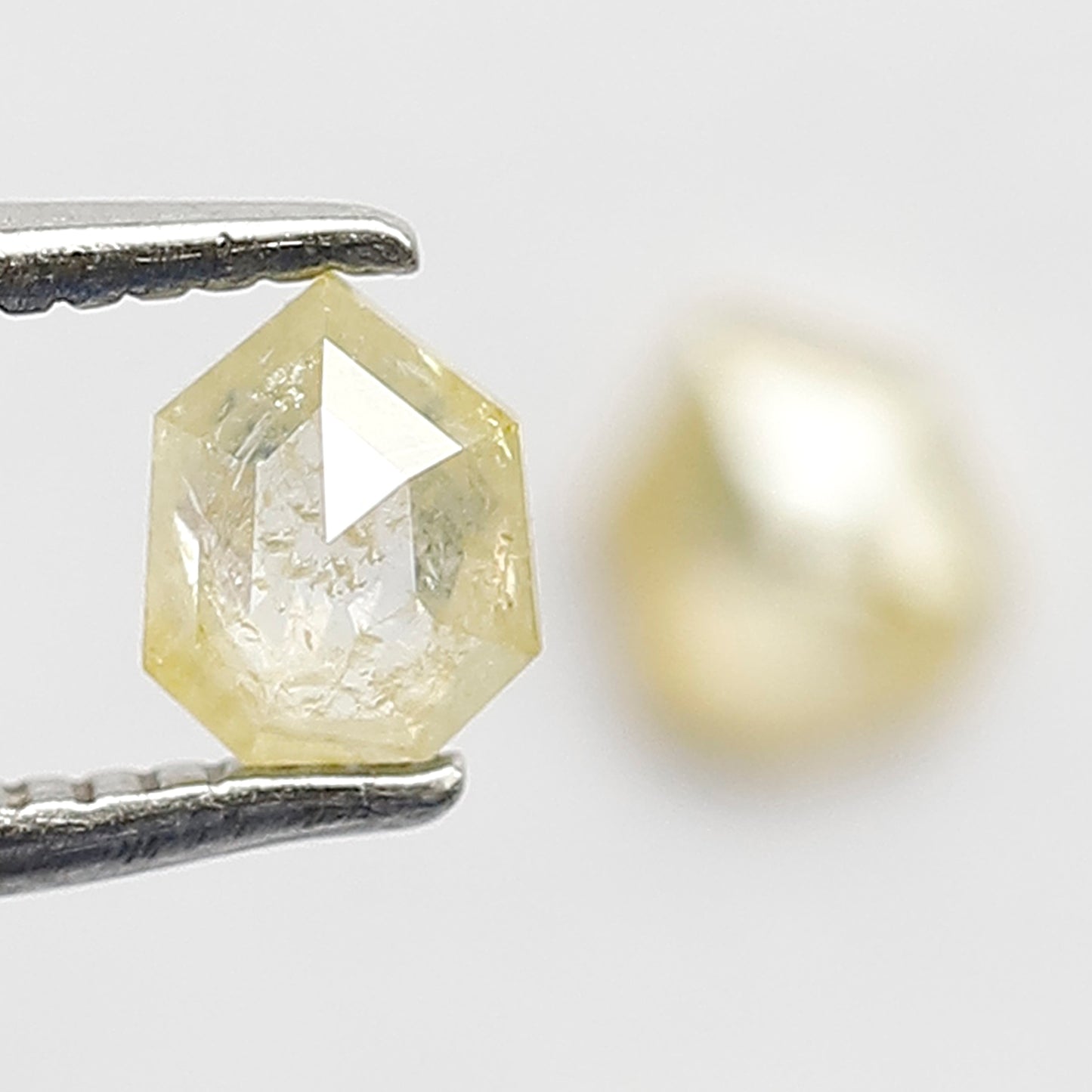 0.49 Ct Geometric Cut Diamond Pair | Natural Yellowish Rustic Loose Diamonds For Pendant and Ring