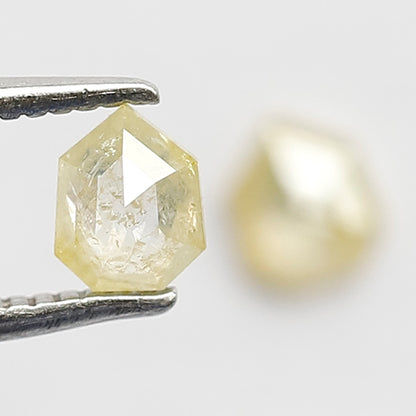 0.49 Ct Geometric Cut Diamond Pair | Natural Yellowish Rustic Loose Diamonds For Pendant and Ring