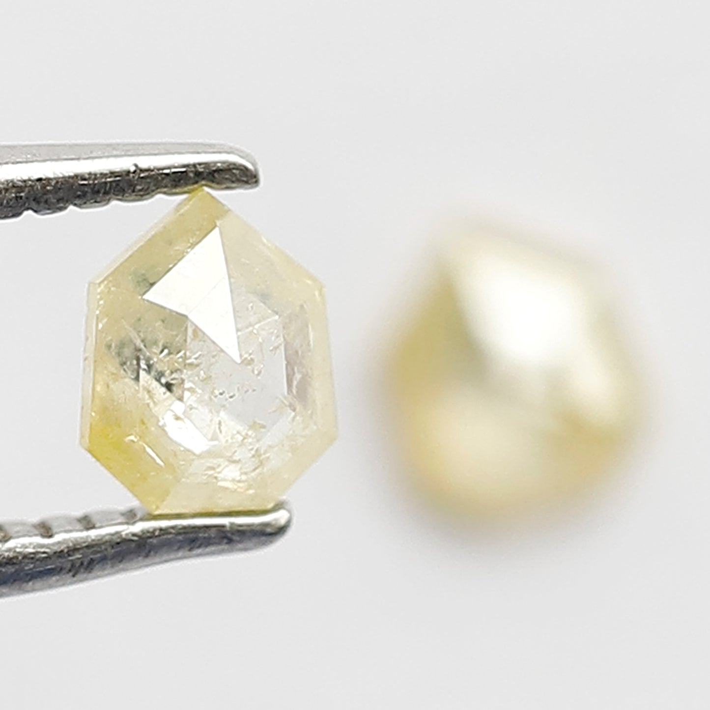 0.49 Ct Geometric Cut Diamond Pair | Natural Yellowish Rustic Loose Diamonds For Pendant and Ring