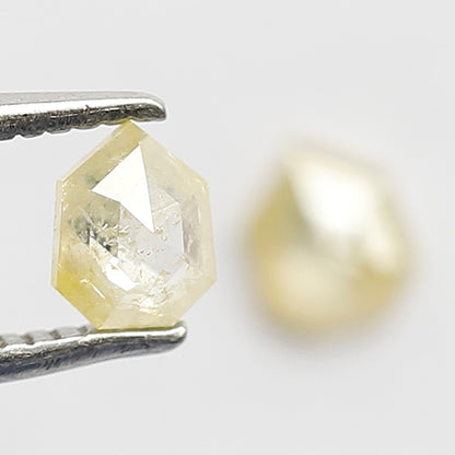 0.49 Ct Geometric Cut Diamond Pair | Natural Yellowish Rustic Loose Diamonds For Pendant and Ring