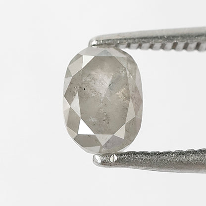 0.83 CT Oval Shape Salt and Pepper Diamond 6 MM Misty grey Color Loose Natural Diamond For Wedding Ring