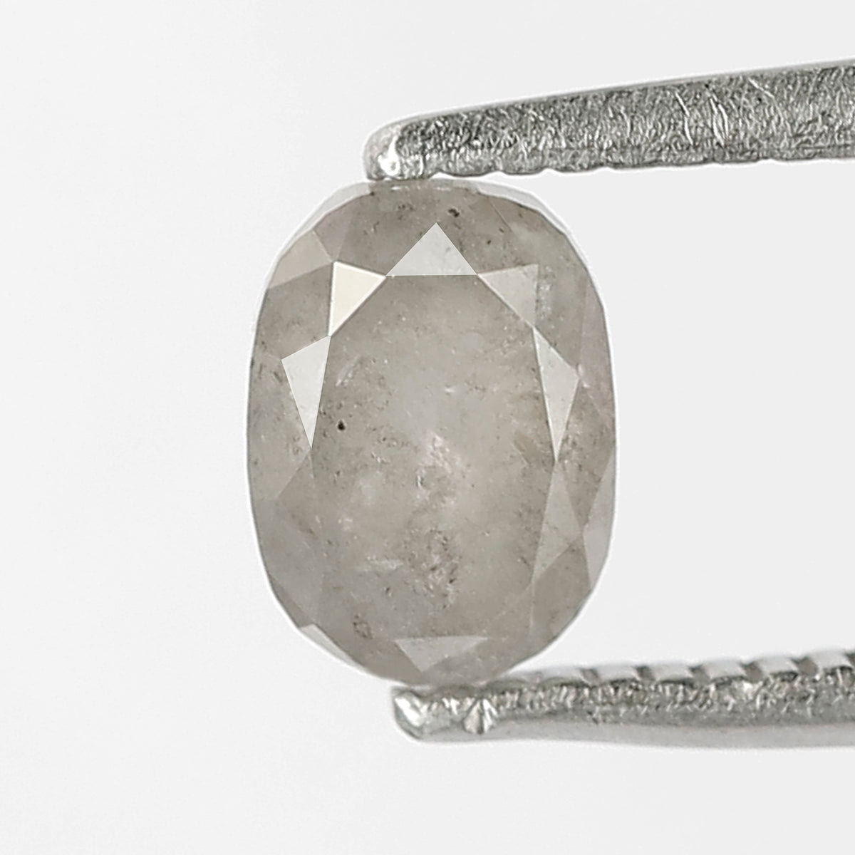 0.83 CT Oval Shape Salt and Pepper Diamond 6 MM Misty grey Color Loose Natural Diamond For Wedding Ring