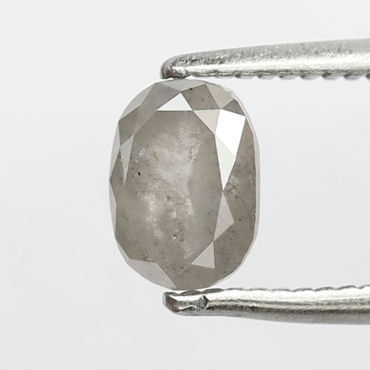 0.83 CT Oval Shape Salt and Pepper Diamond 6 MM Misty grey Color Loose Natural Diamond For Wedding Ring