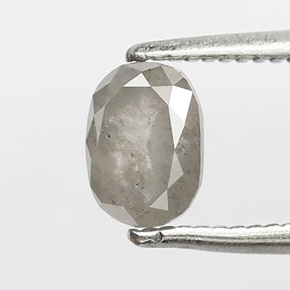 0.83 CT Oval Shape Salt and Pepper Diamond 6 MM Misty grey Color Loose Natural Diamond For Wedding Ring