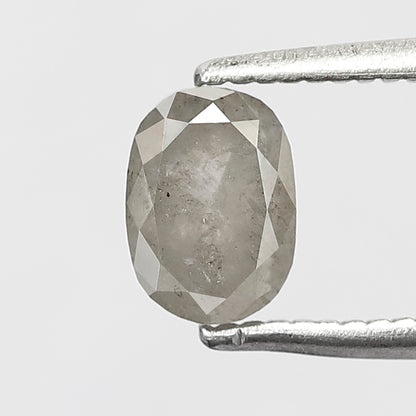 0.83 CT Oval Shape Salt and Pepper Diamond 6 MM Misty grey Color Loose Natural Diamond For Wedding Ring