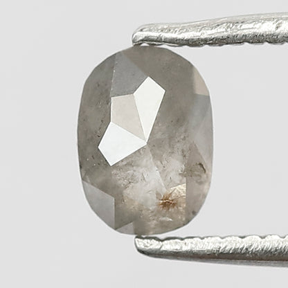 0.83 CT Oval Shape Salt and Pepper Diamond 6 MM Misty grey Color Loose Natural Diamond For Wedding Ring