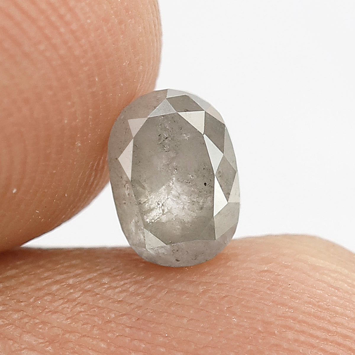 0.83 CT Oval Shape Salt and Pepper Diamond 6 MM Misty grey Color Loose Natural Diamond For Wedding Ring