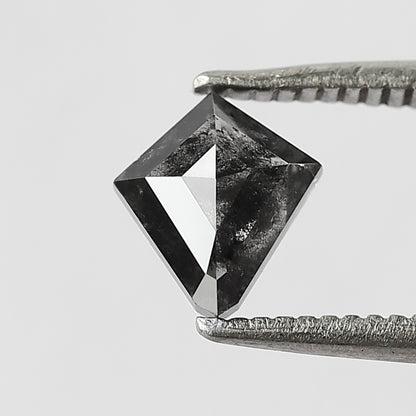 0.71 CT kite Shape Salt and Pepper Diamond 6.50 MM Black grey Color Loose Natural Diamond For Wedding Ring