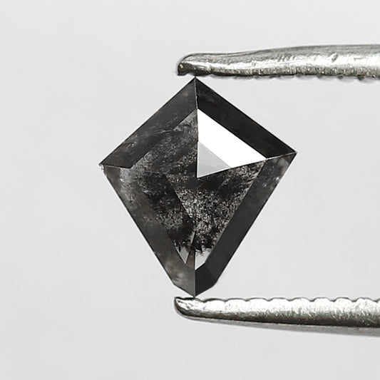 0.71 CT kite Shape Salt and Pepper Diamond 6.50 MM Black grey Color Loose Natural Diamond For Wedding Ring