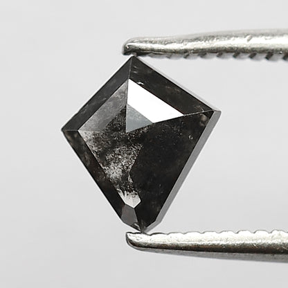 0.71 CT kite Shape Salt and Pepper Diamond 6.50 MM Black grey Color Loose Natural Diamond For Wedding Ring