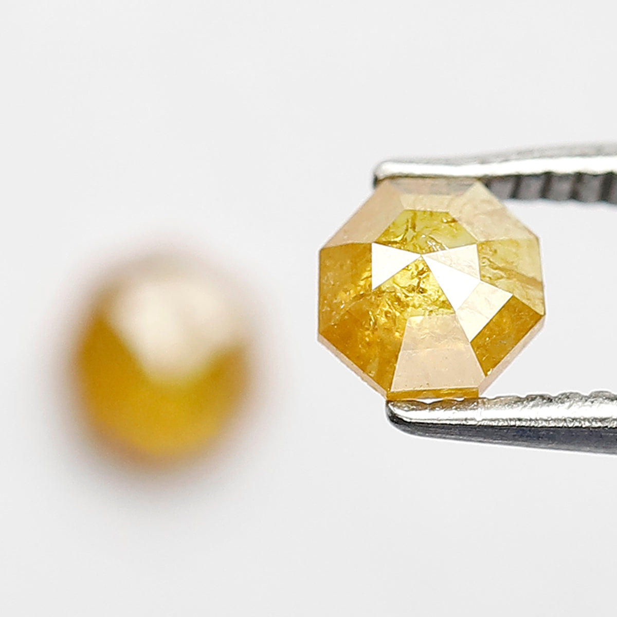 Pair Of Geometric cut Rustic Diamonds, Natural Dark Yellowish Conflict Free Diamonds For Jewelry
