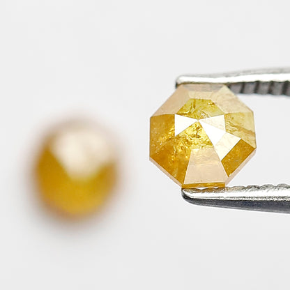 Pair Of Geometric cut Rustic Diamonds, Natural Dark Yellowish Conflict Free Diamonds For Jewelry