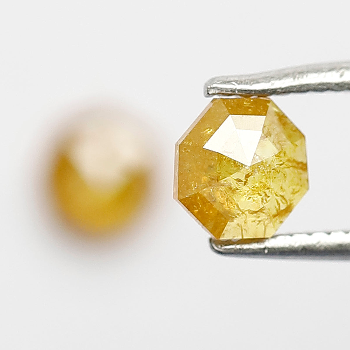 Pair Of Geometric cut Rustic Diamonds, Natural Dark Yellowish Conflict Free Diamonds For Jewelry