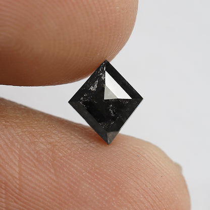 0.84 CT Kite Shape Salt and Pepper Diamond 7.30 MM Grey Black Color Loose Natural Diamond For Engagement Ring