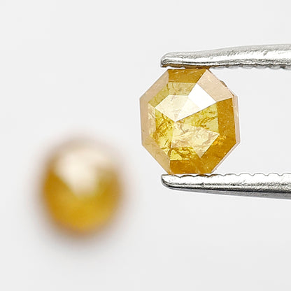 Pair Of Geometric cut Rustic Diamonds, Natural Dark Yellowish Conflict Free Diamonds For Jewelry
