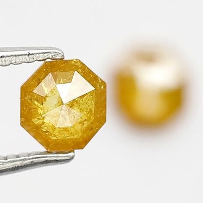Pair Of Geometric cut Rustic Diamonds, Natural Dark Yellowish Conflict Free Diamonds For Jewelry