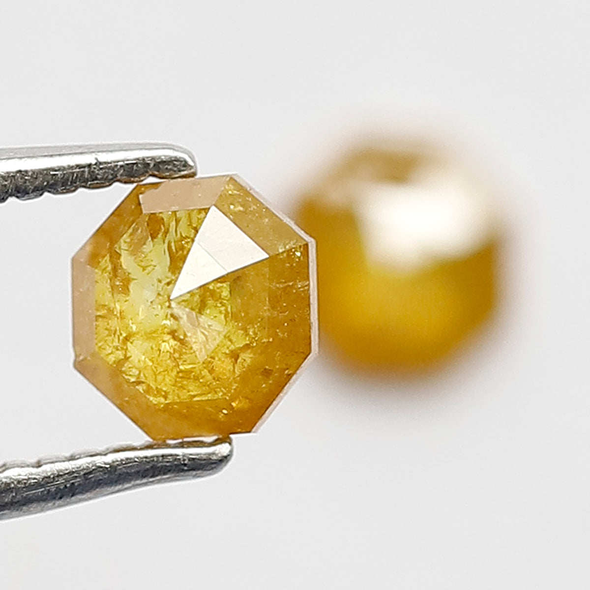 Pair Of Geometric cut Rustic Diamonds, Natural Dark Yellowish Conflict Free Diamonds For Jewelry