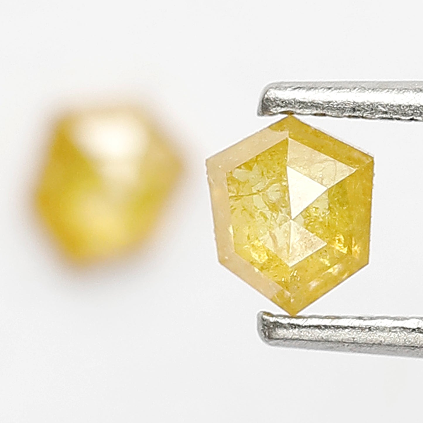 0.53 CT Geometric Pair Rustic Diamonds, 4.80 x 4.00 MM Yellowish Natural Diamonds For Wedding Jewelry