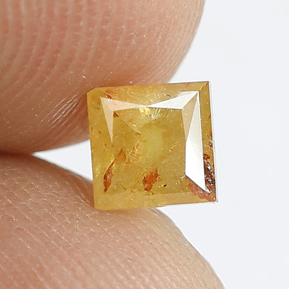 0.75 CT Princess cut Rustic Diamond, 4.6 MM Natural Yellowish Red Loose Diamond