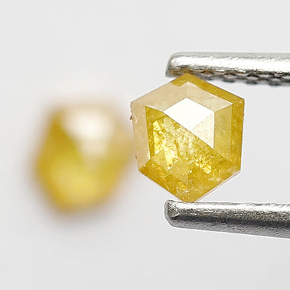 0.53 CT Geometric Pair Rustic Diamonds, 4.80 x 4.00 MM Yellowish Natural Diamonds For Wedding Jewelry