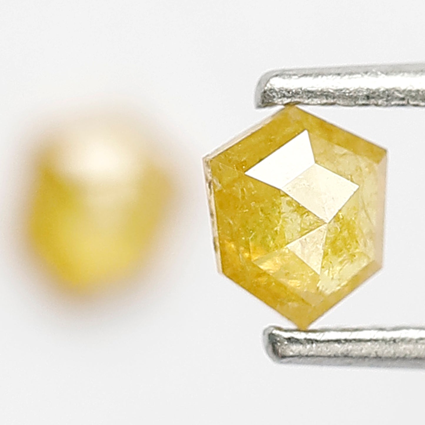 0.53 CT Geometric Pair Rustic Diamonds, 4.80 x 4.00 MM Yellowish Natural Diamonds For Wedding Jewelry